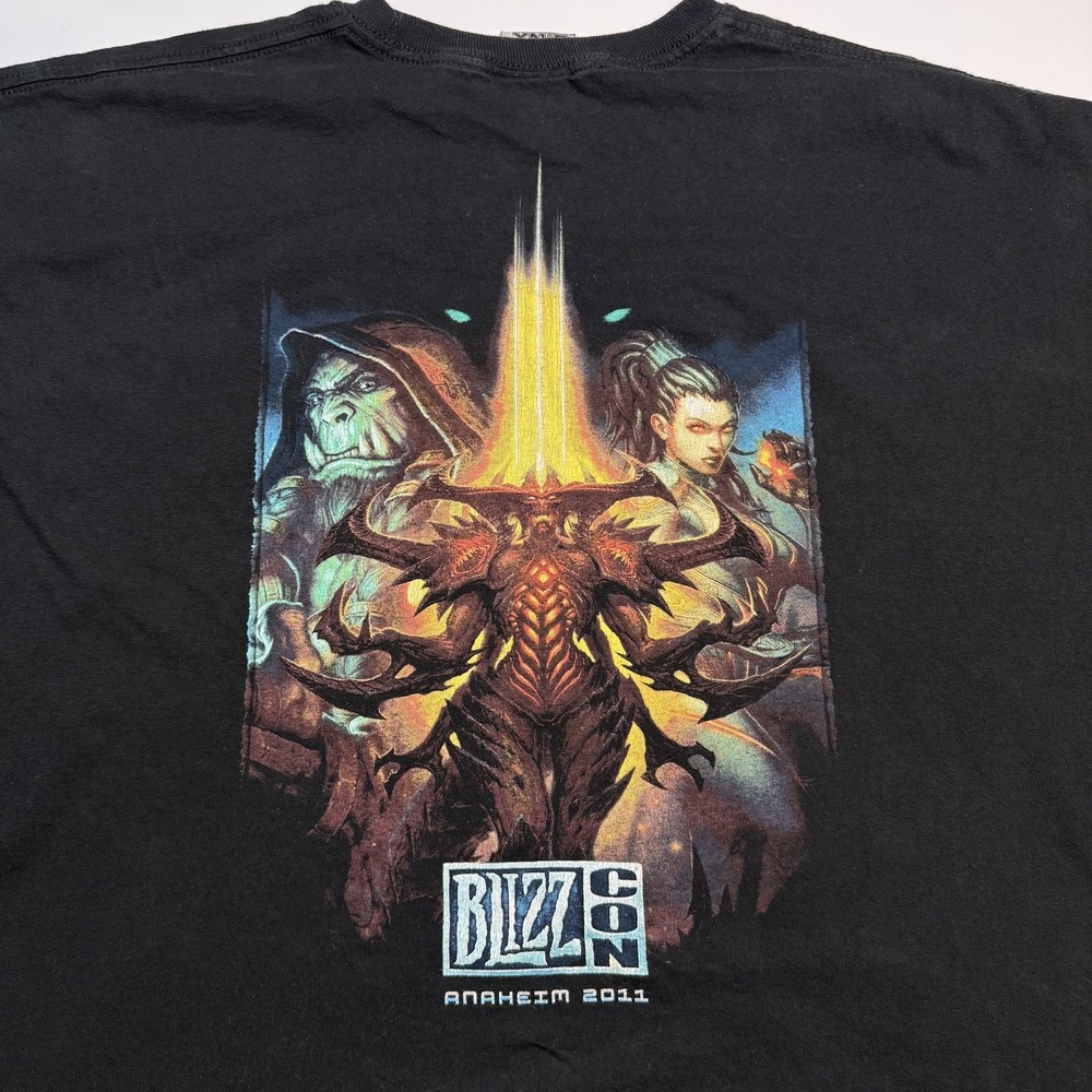 BlizzCon 2011 Shirt Mens 2XL Black Diablo WoW StarCraft Anaheim Jinx Tee Vintage